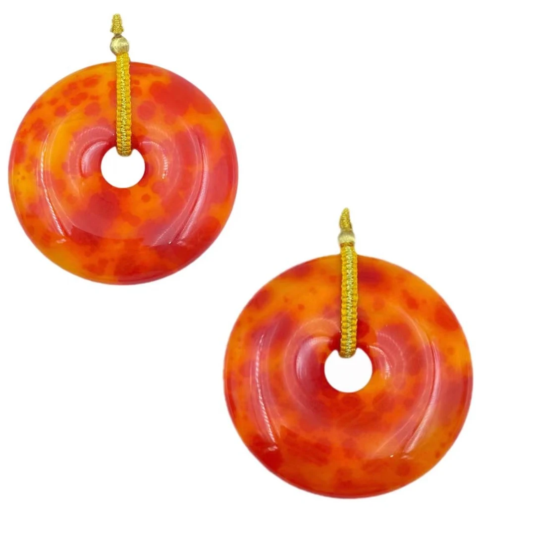 赤血金龙玛瑙国风平安扣项链X432X合金多样性只发一件