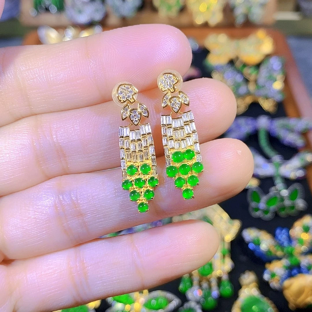 吊坠(不含链)银S925镶嵌翡翠