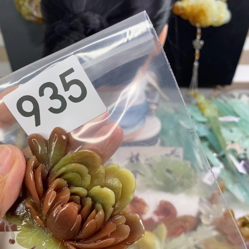 【闪购商品】岫玉发饰未镶嵌月**花