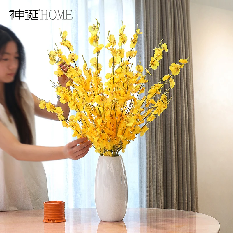 2025新款设计师跳舞兰仿真花绢花装饰花客厅创意电视柜餐桌摆设