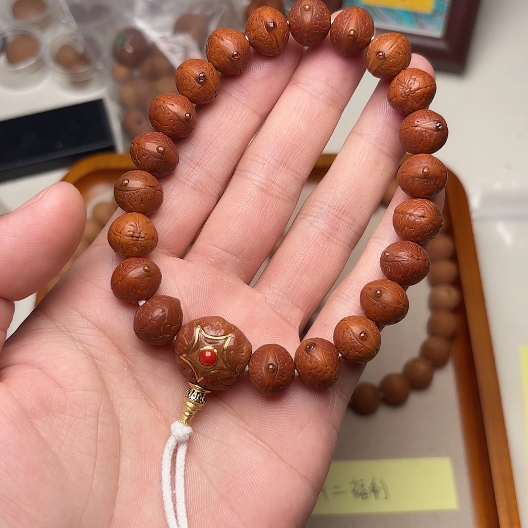 凤眼菩提手串回血手串1.2金五星金塔