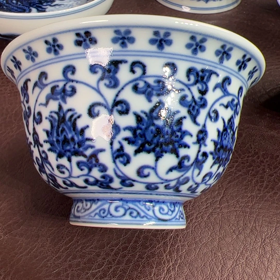 仿明永乐缠枝连压手杯