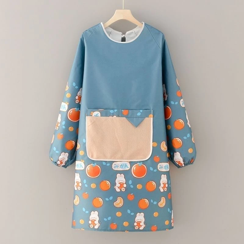 毛巾兜可擦手围裙厨房防水防油罩衣长袖罩衣家用餐饮专用定制印字