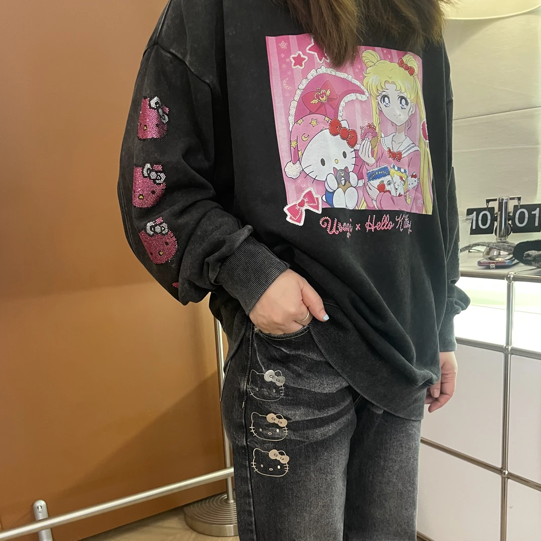 冬季新款可爱卡通印花宽松卫衣