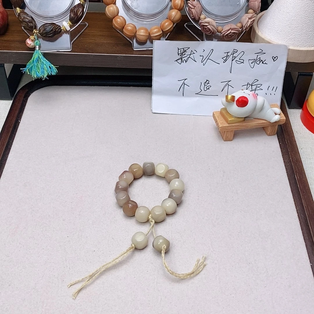 菩提根/象牙果手串六方琉璃盏手捻
