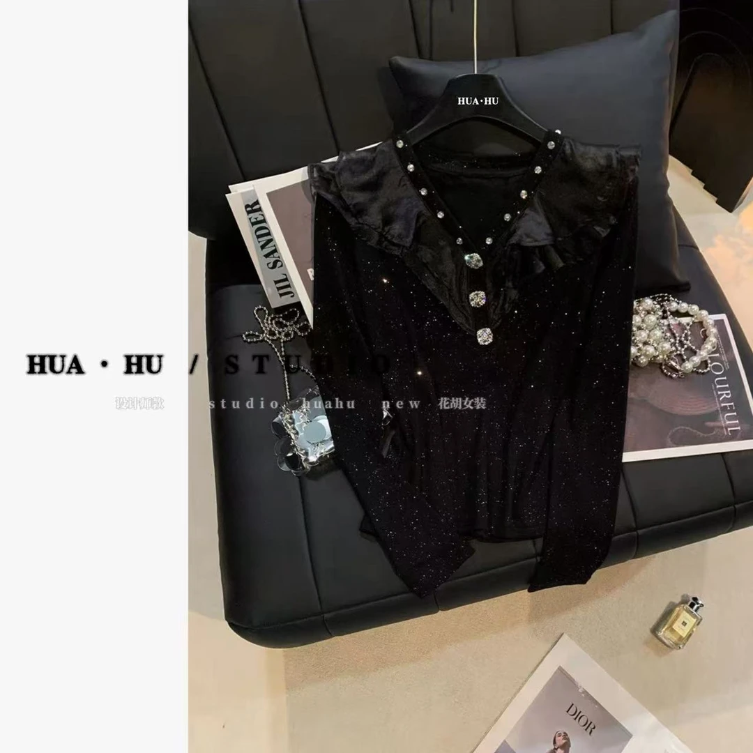 【花颜】 法式荷叶边设计感小众轻奢上衣秋冬new