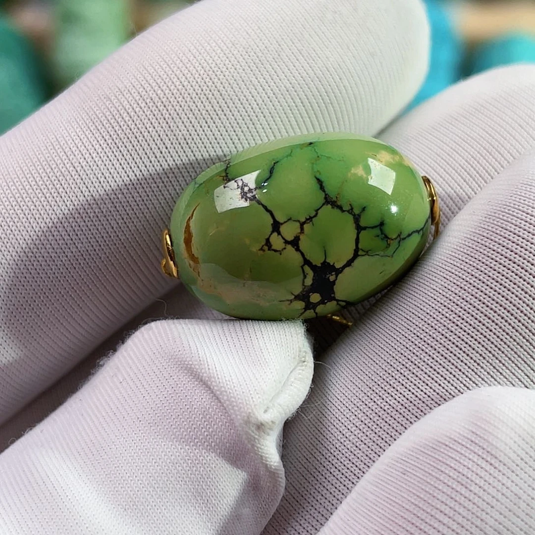 绿松石18K金镶嵌珠宝奇石