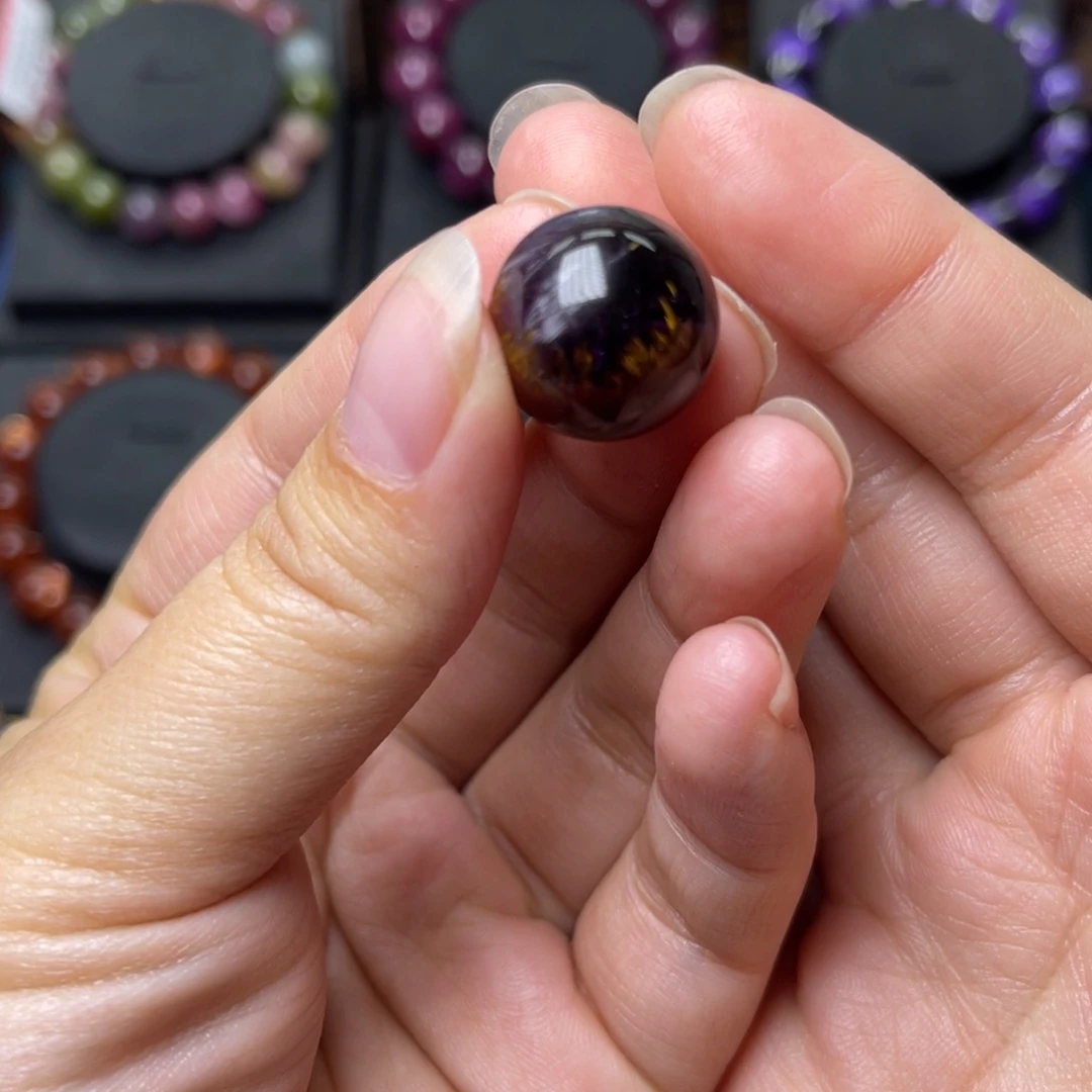 太***坊水晶未镶嵌手链极光天眼单珠16mm