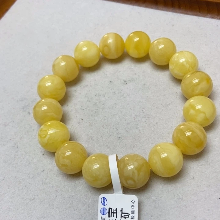 蜜蜡未镶嵌裸石手串