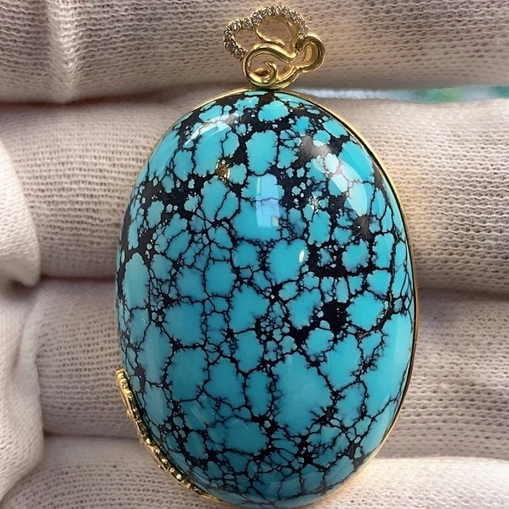 绿松石18K金镶嵌珠宝奇石