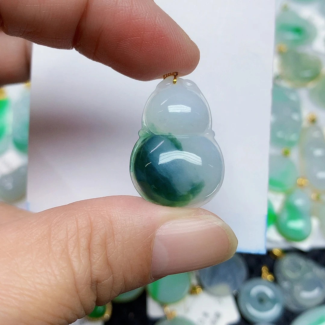 翡翠18K金镶嵌颈饰34577775