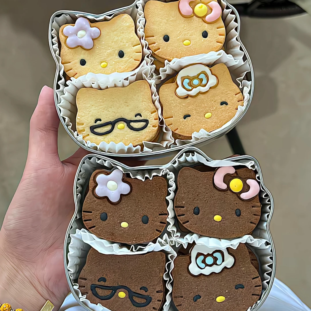 Hellokitty糖霜黄油饼干 奶香微甜好吃12块铁盒装少女心