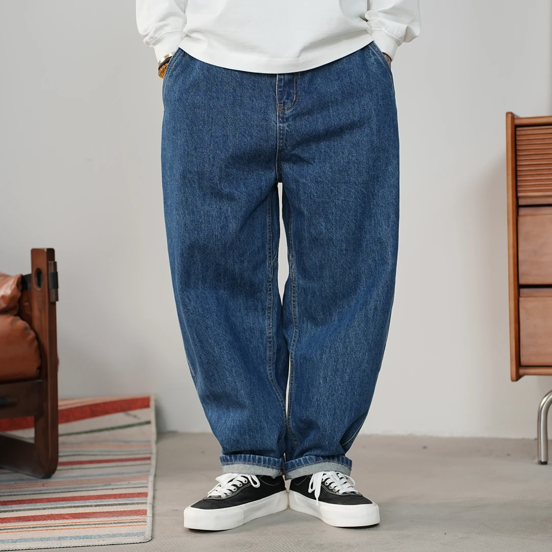 25FW重磅复古宽松锥形牛仔裤日系百搭水洗cityboy通勤穿搭