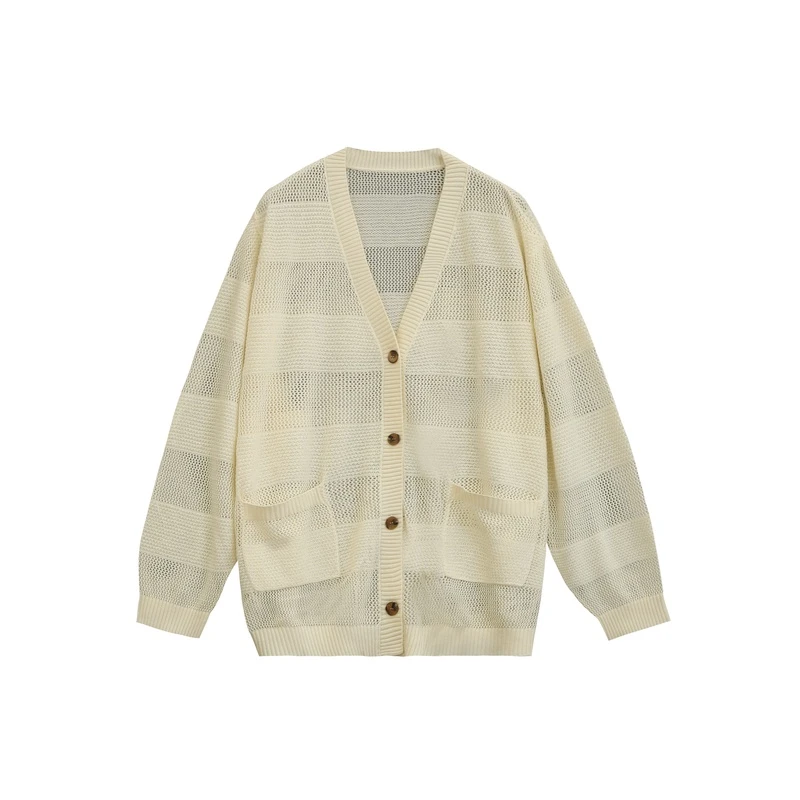 镂空针织防晒开衫宽松外搭薄款慵懒风披肩罩衫外套百搭CC30711X1