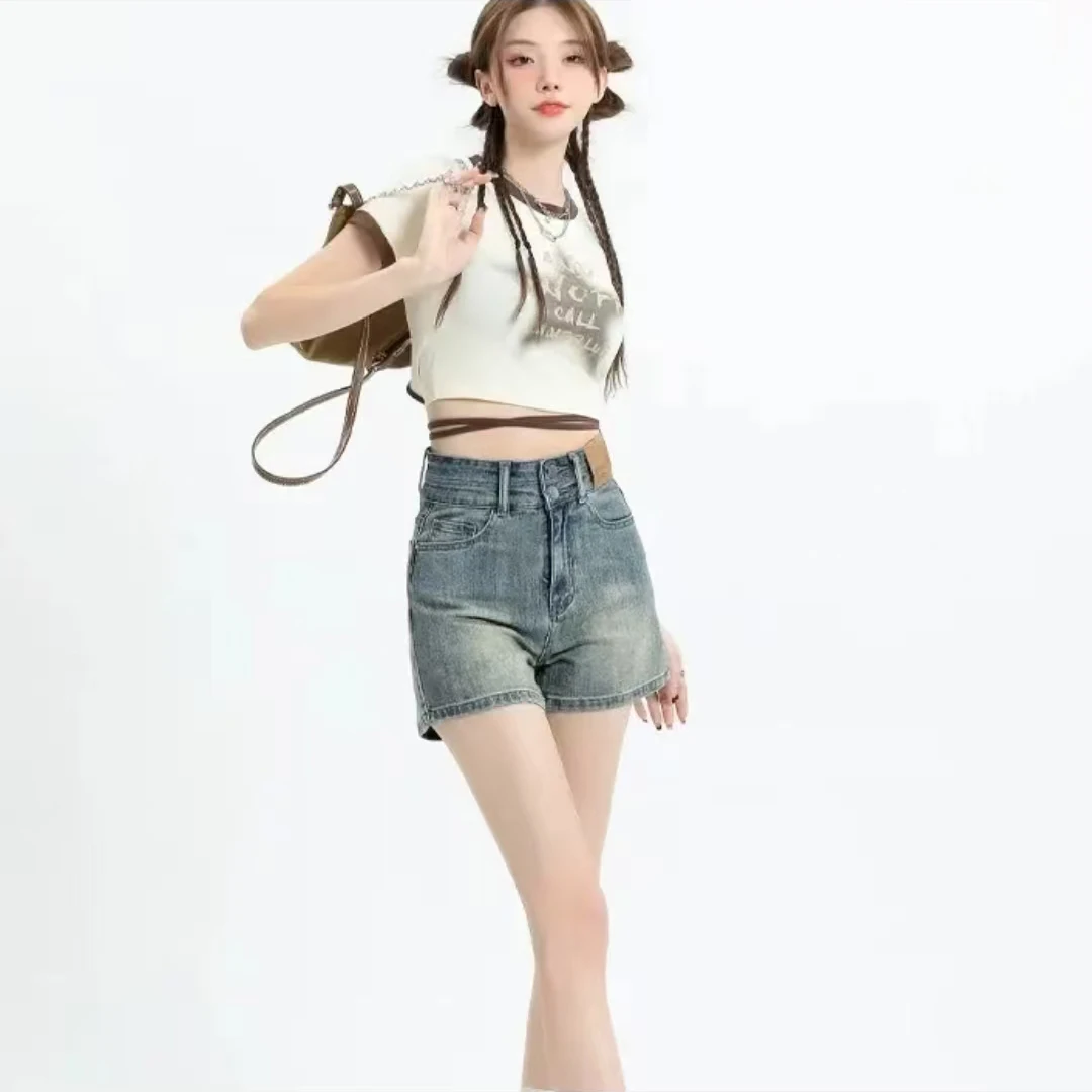 牛仔短裤短裙新款【路遥知马力方见人心】百搭设计感时尚