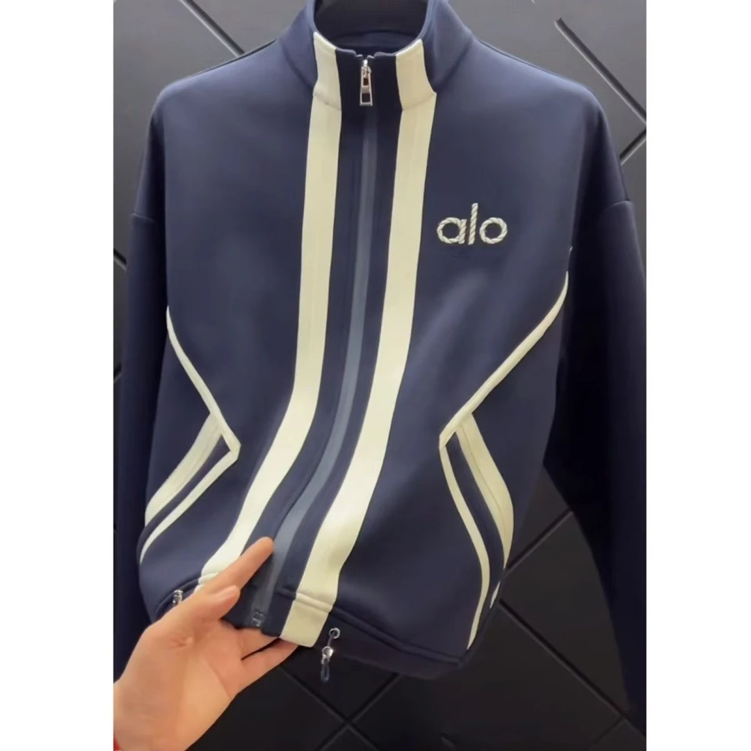 高级感撞色拼接立领夹克男春秋季户外高档拉链开衫外套卫衣老钱风