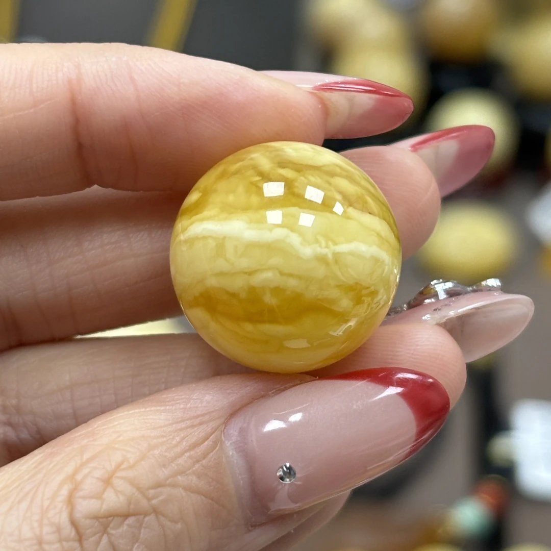 20.5mm微瑕·小妖珠宝天然原矿琥珀蜜蜡