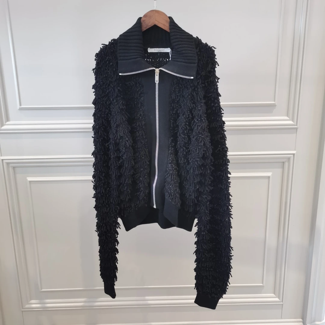 95新 Givenchy/纪梵希 Givenchy 黑色泰迪开衫外套/S码/NBY9923