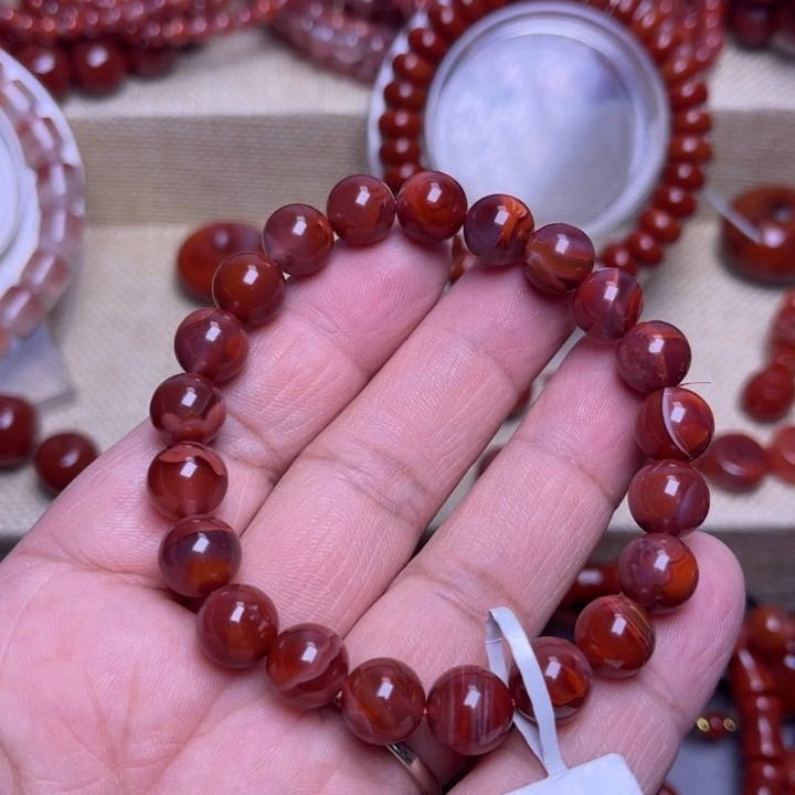 南红玛瑙未镶嵌手链火焰9 M