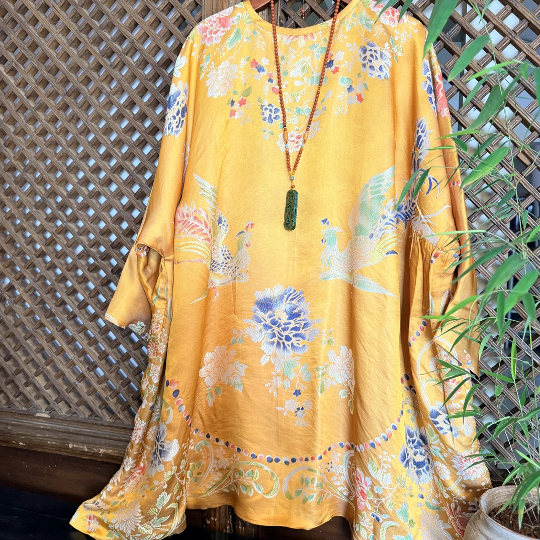 老软缎提花十二彩双层娃娃衫