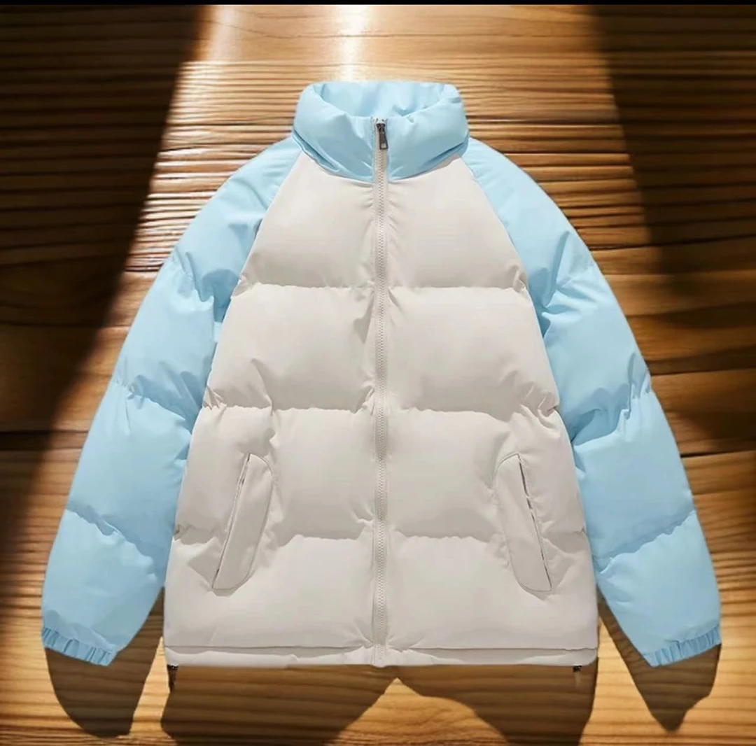 宽松立领插肩袖情侣纯色保暖棉服加厚短款秋冬厚款棉衣男士9