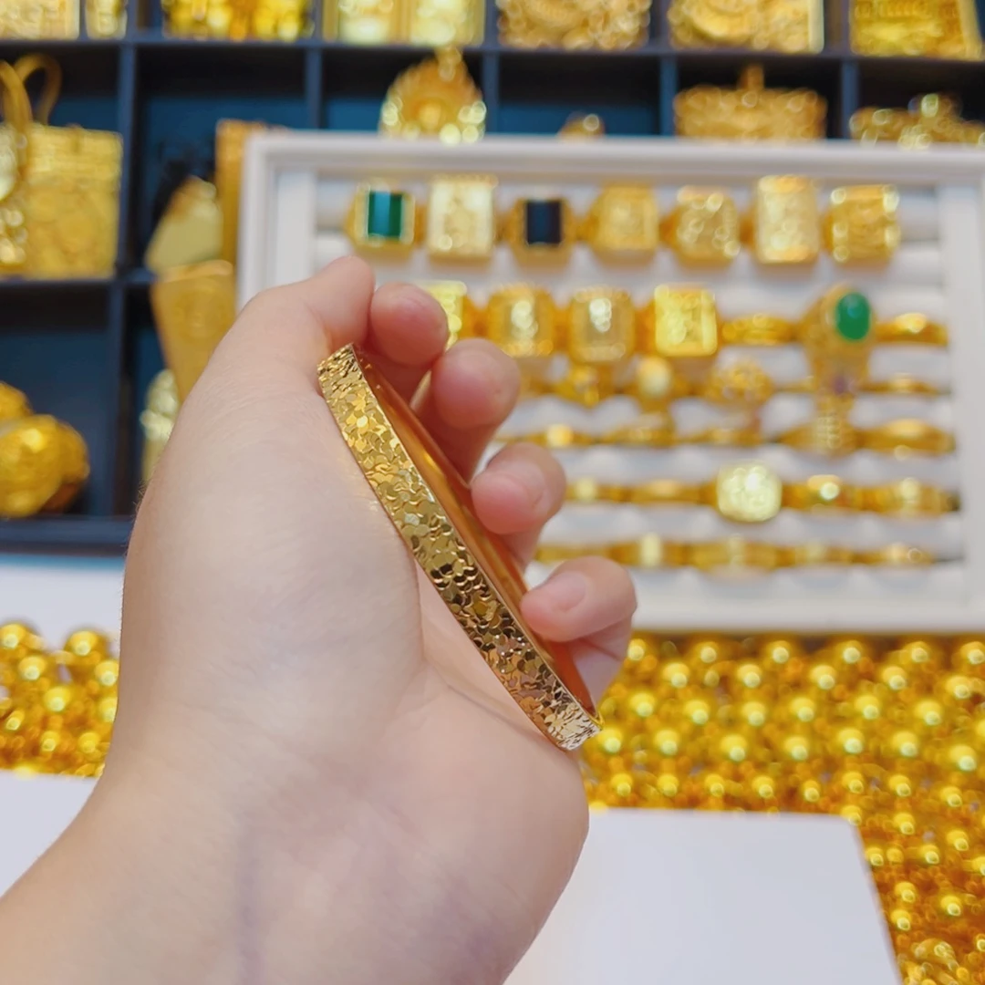 老***货合金合金62圈口宽版碎冰冰手镯