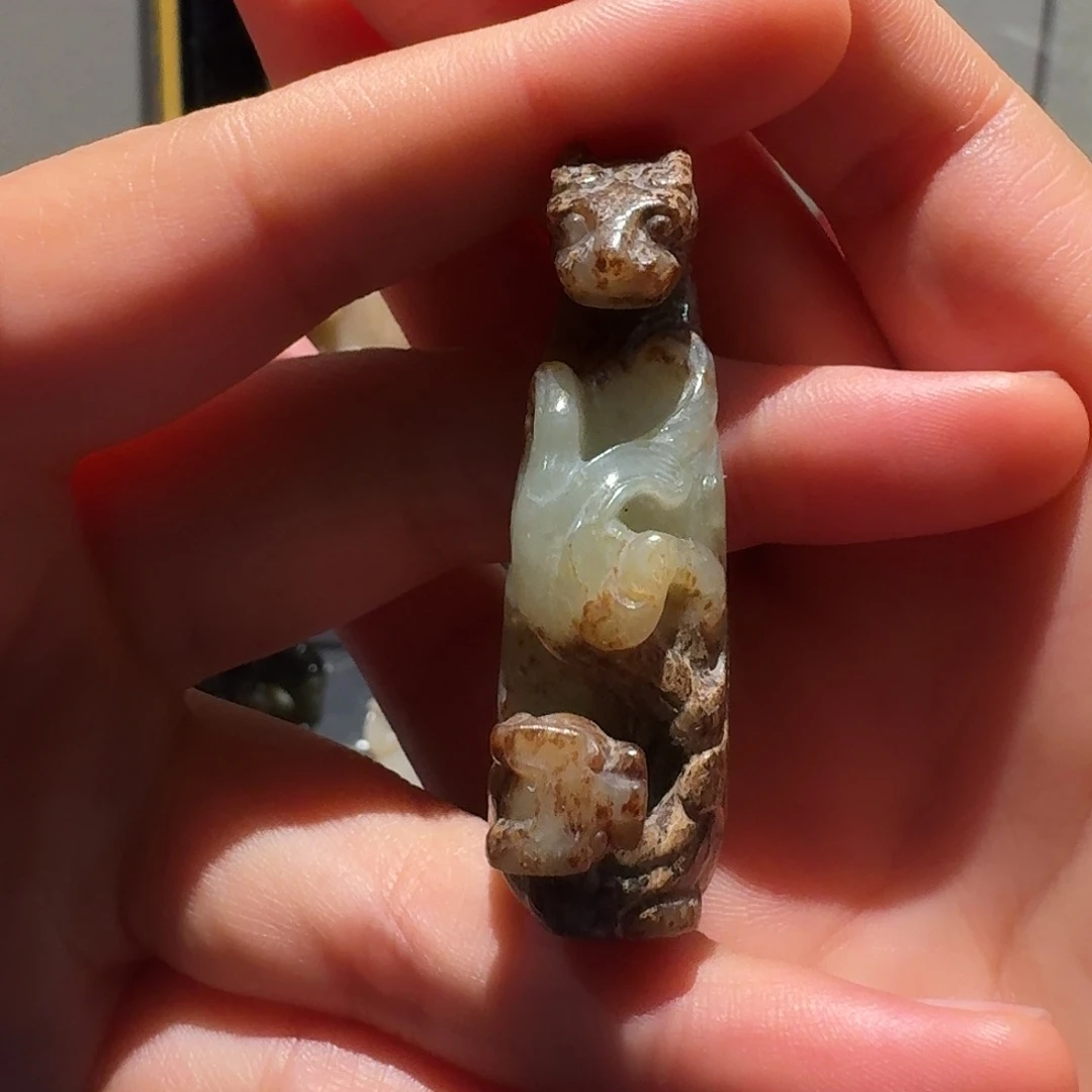 教***！和田玉未镶嵌挂件