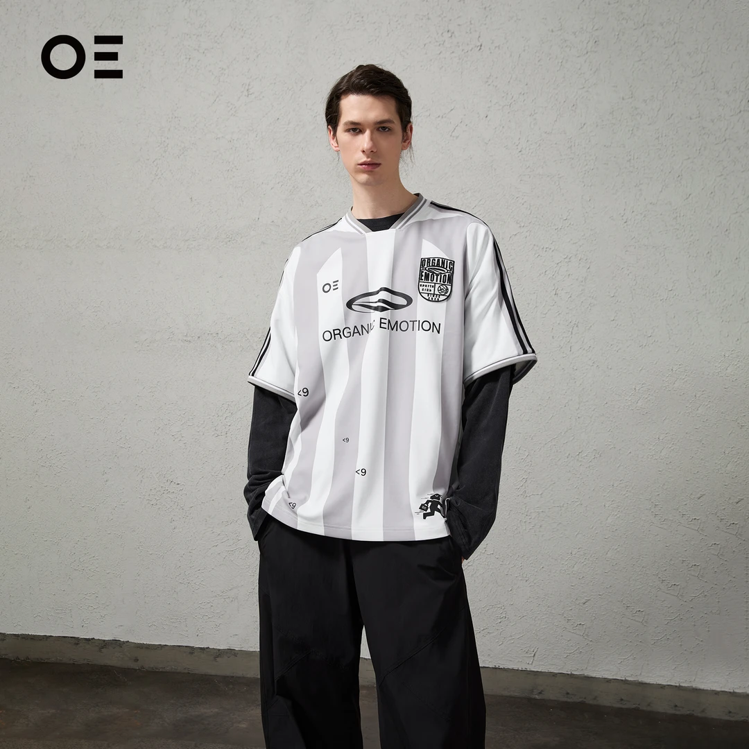 OrganicEmotion｜OE美式复古足球服T恤宽松休闲百搭短袖男t恤