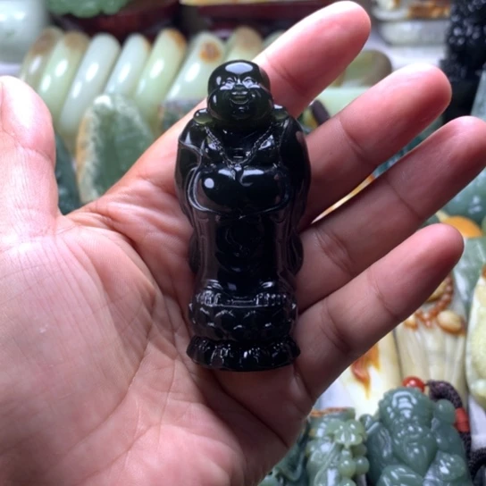 双***厂未镶嵌蛇纹石玉岫玉手把件