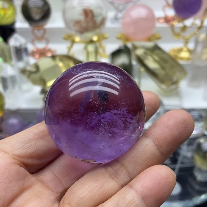 摆件水晶未镶嵌紫水晶球4.2cm