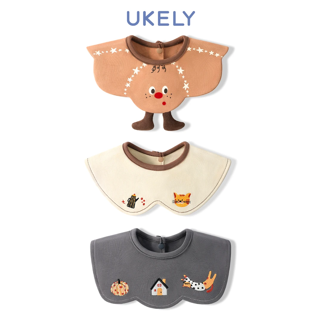 优可力宝宝口水巾婴儿围嘴a类纯棉2025款秋冬防吐奶儿童口水围兜