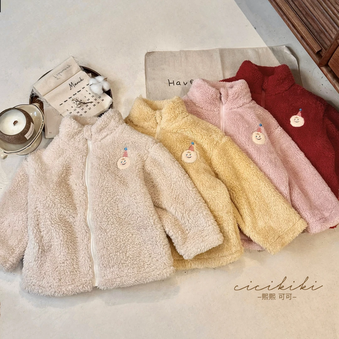 【软fufu】儿童秋冬时尚百搭立领毛绒保暖长袖外套熙熙可可WT2448
