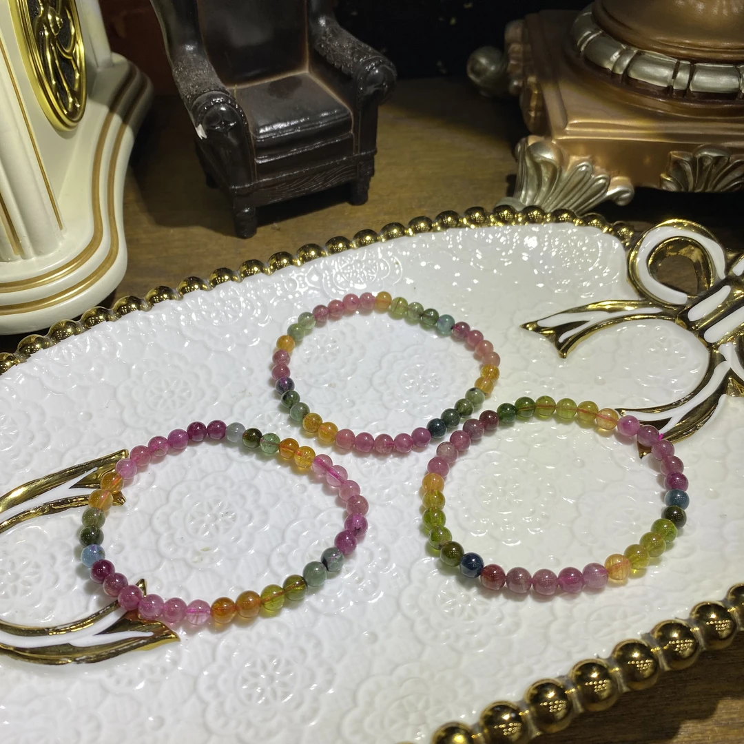 D815-天然彩虹碧玺手串单圈-多样性发其一