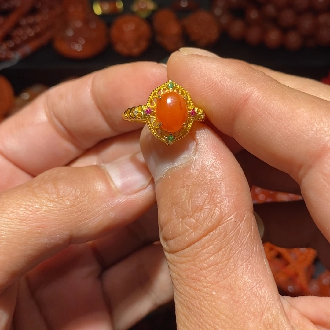 未镶嵌戒指南红玛瑙
