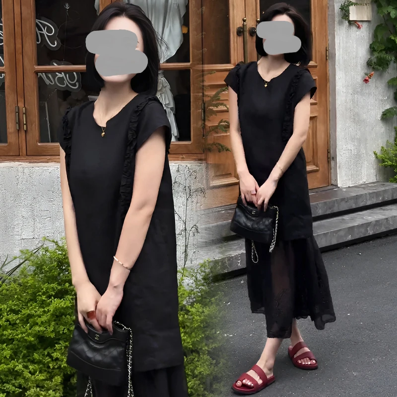 高级感超好看纯色连衣裙女装2025夏季新款宽松时尚气质小众长裙子