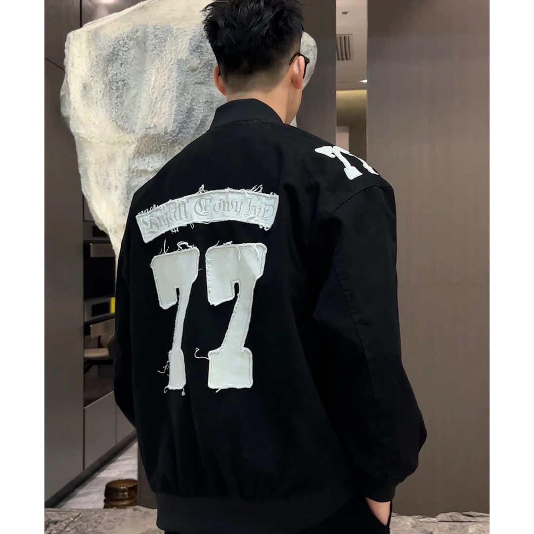 【衣工男800-801】秋款美潮痞帅感77贴布绣棒球夹克 9233