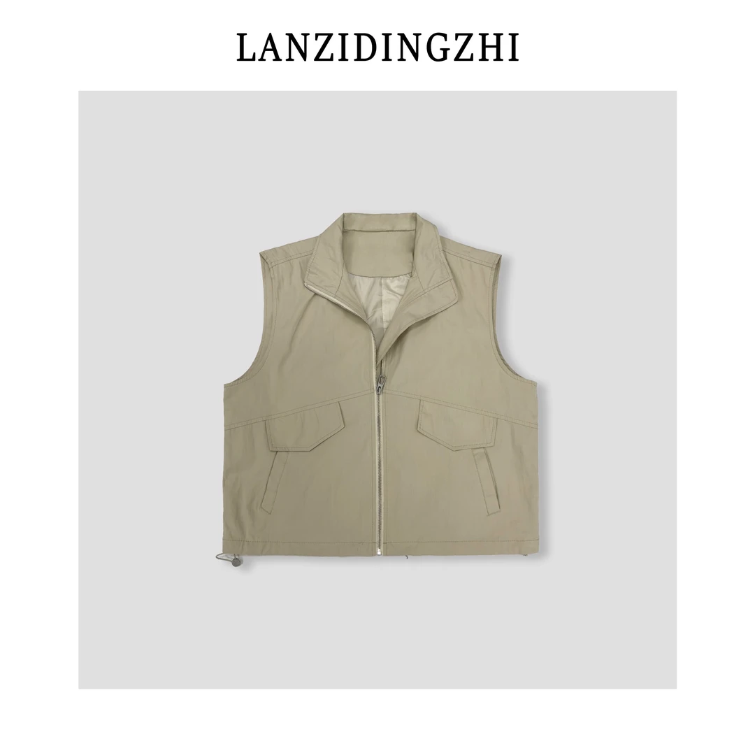 「街角咖啡」男女同款拉链宽松叠穿休闲夏季新款搭配马甲外套上衣