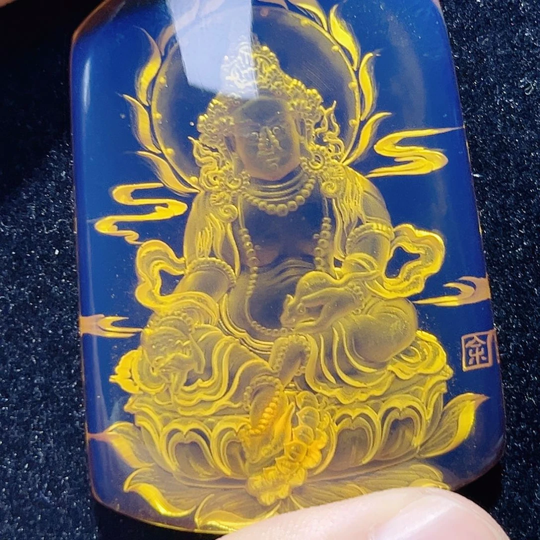 蓝珀未镶嵌珠宝奇石531黄财神