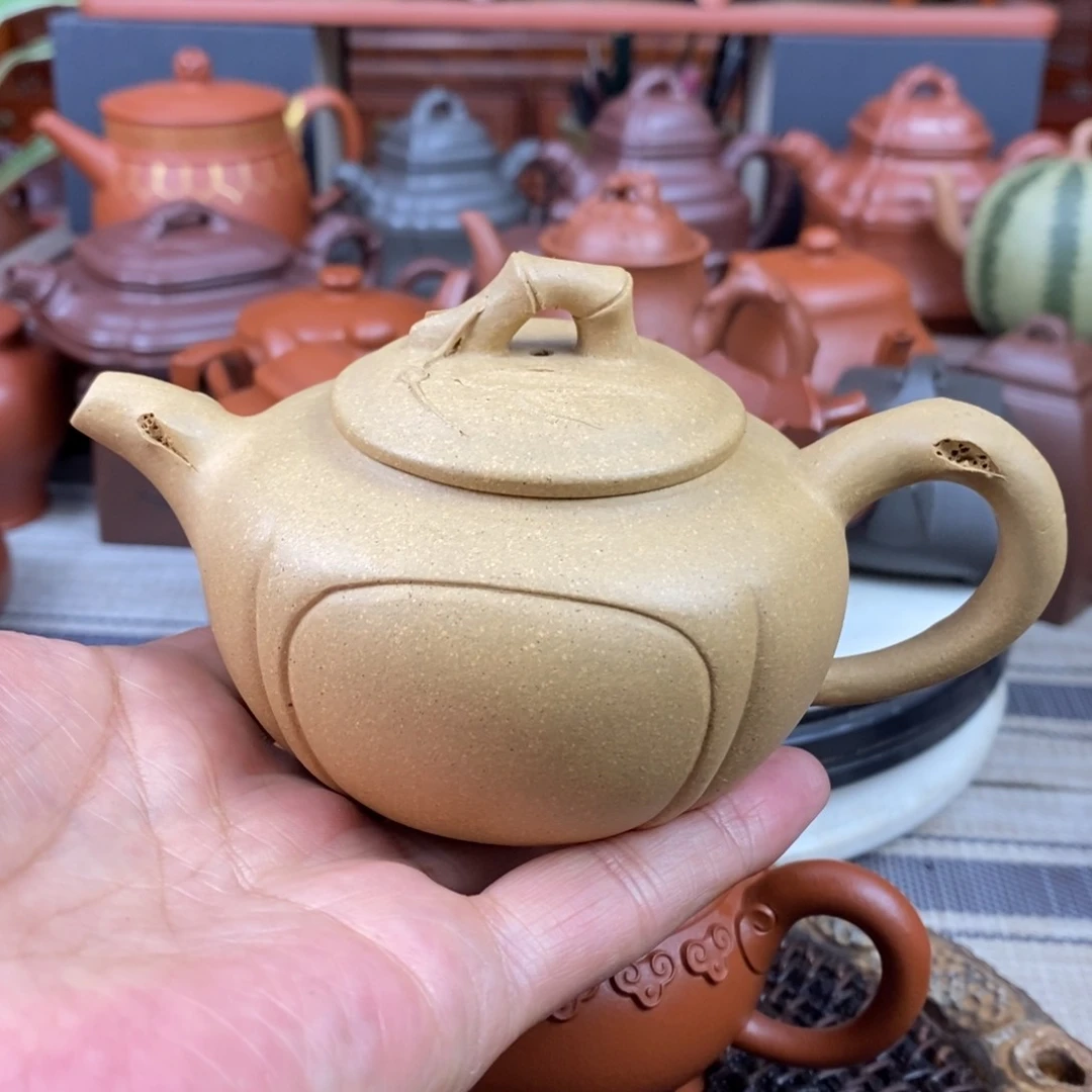 紫砂茶壶竹节200cc原矿黄金段特价