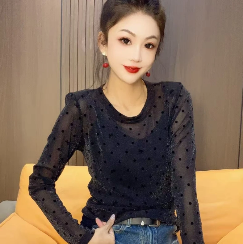 25234#洋气时尚点点衫