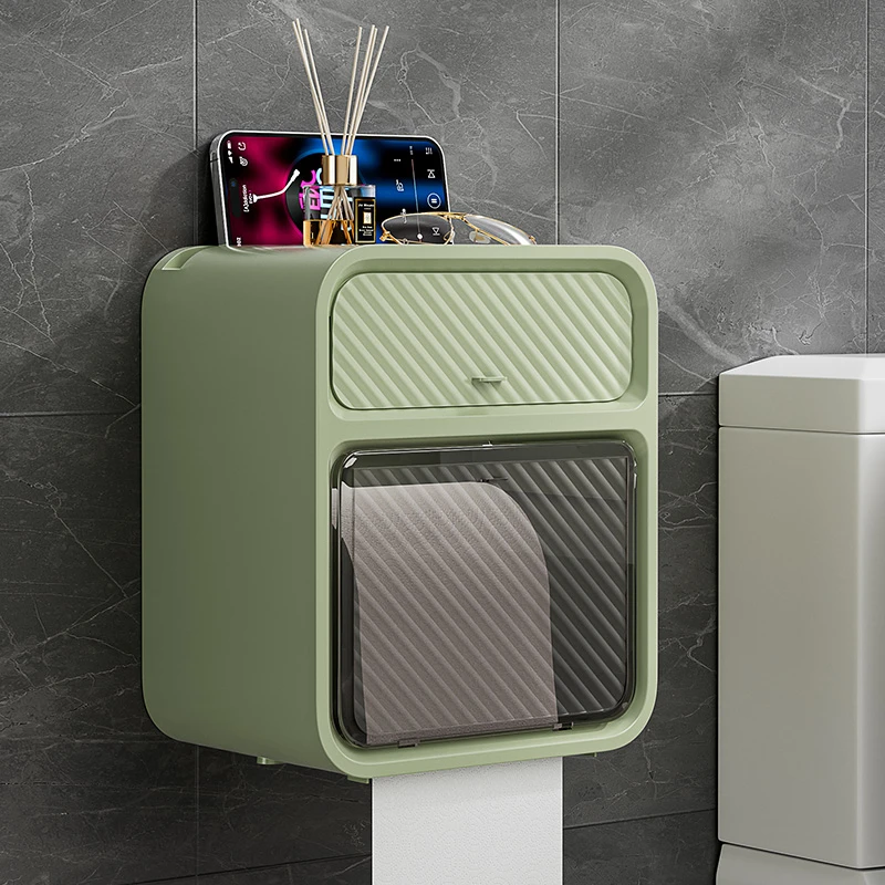 【清仓】2只装卫生间纸巾盒防水浴室壁挂式创意置物架卷纸厨房配件