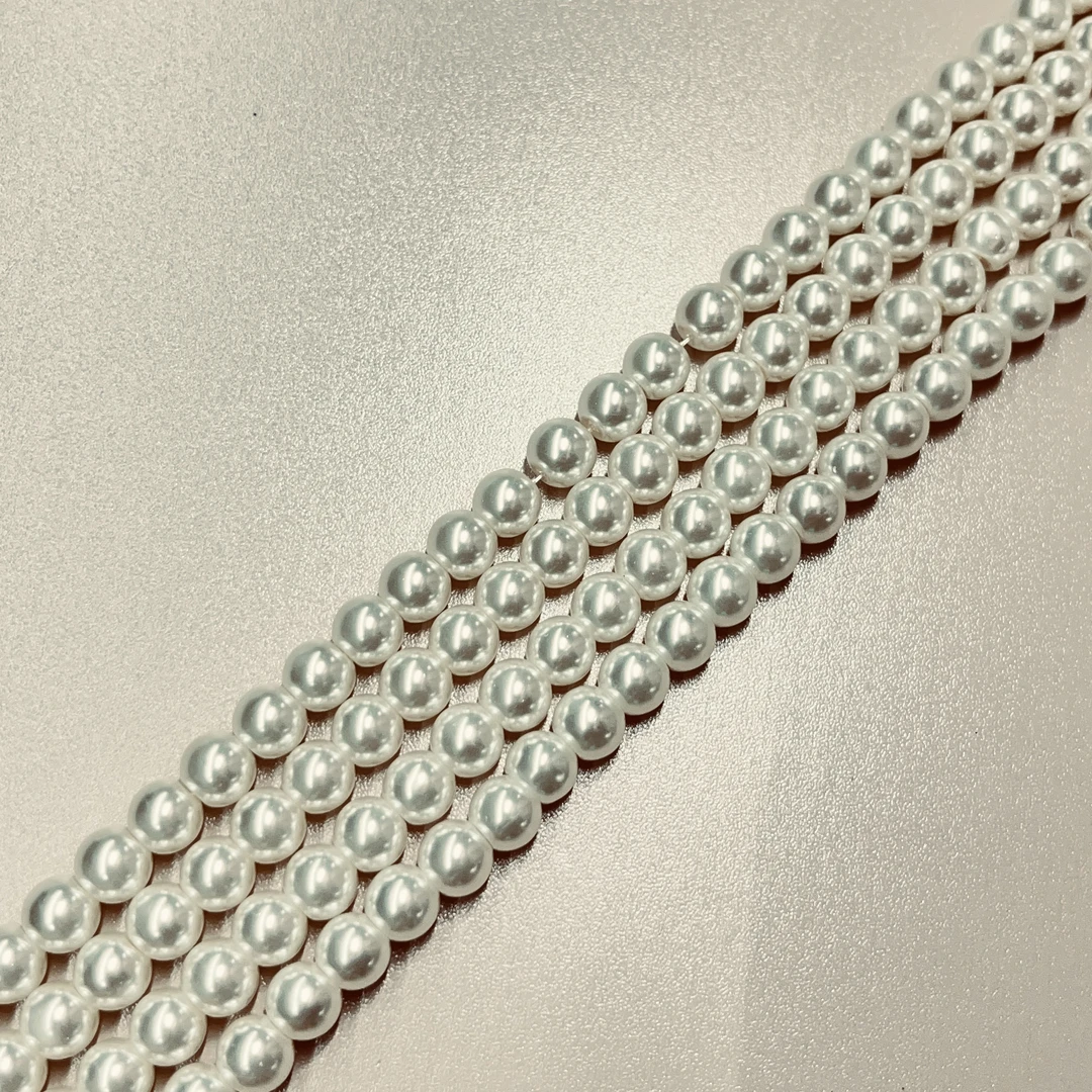 批发10条装澳白珠光白卡2mm-卡16mm玻璃仿珍珠实惠装