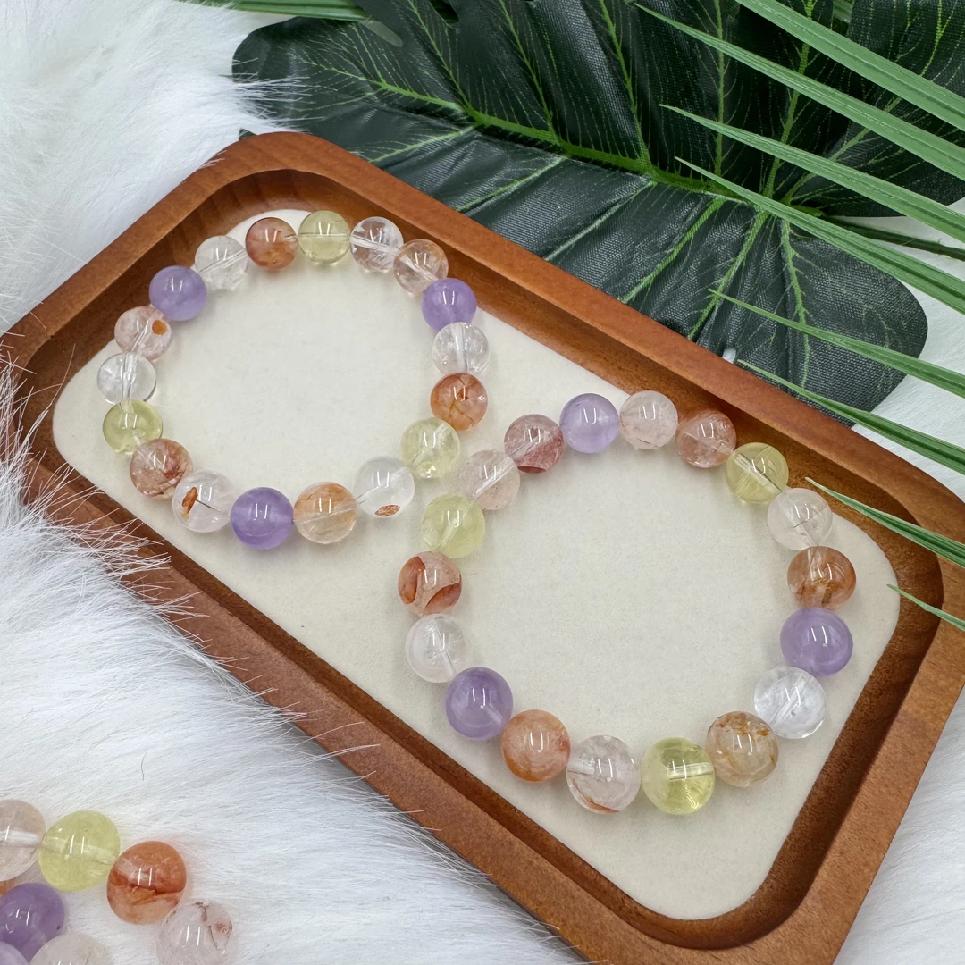 s19纯天然水晶胶花多宝手串系列多样发其一