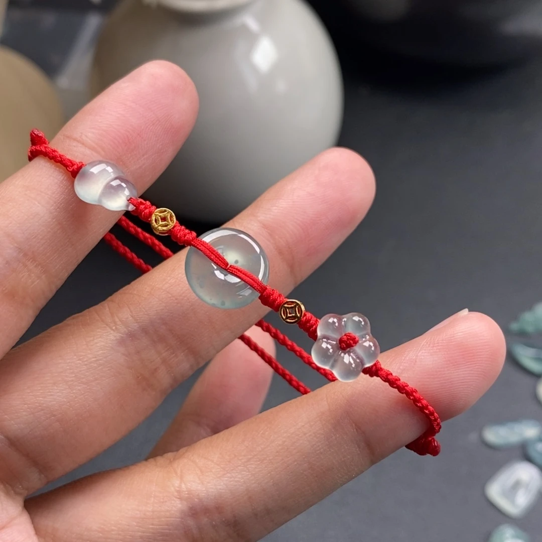 翡翠裸石葫芦平安小花