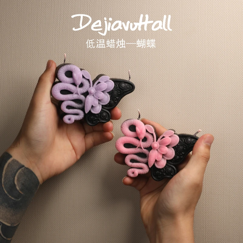 【梦蝶】低温蜡烛蝴蝶造型42度香薰蜡烛桌面摆件生日礼物伴手礼豆蜡