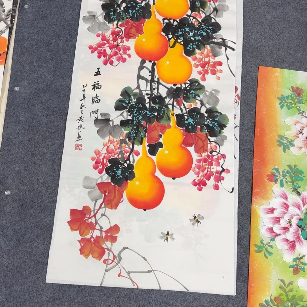 国画100×50精品手绘画画画