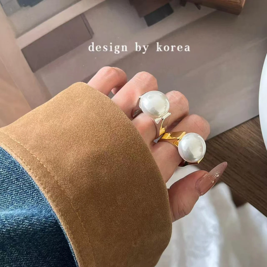 铜合金戒指 155ins风简约两色开口可调戒指