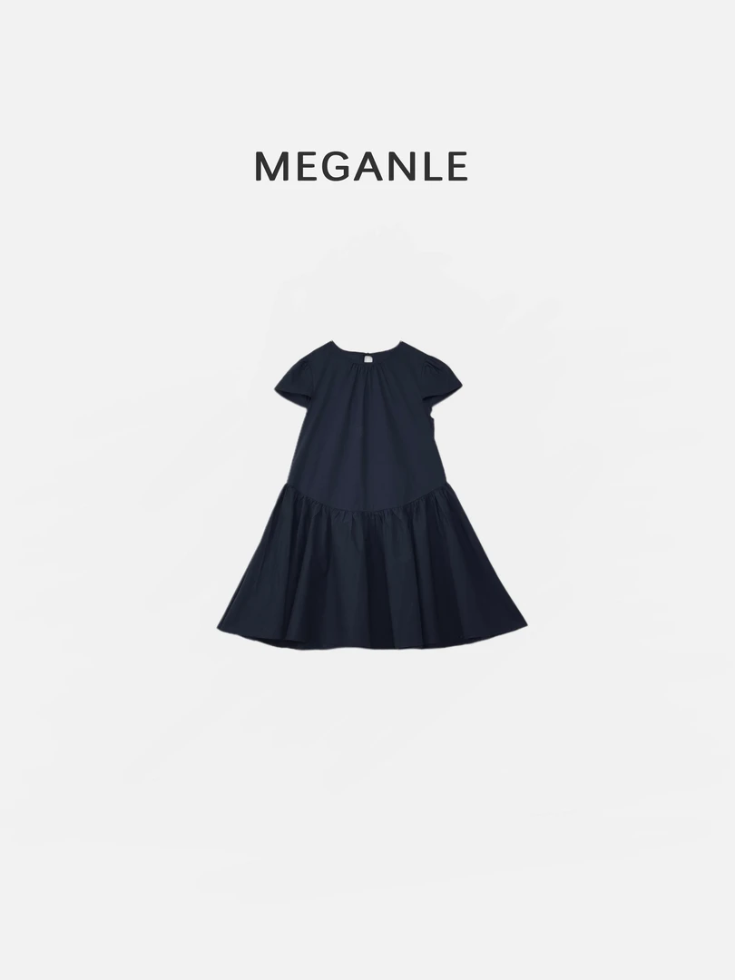 【珍妮裙】MEGANLE 100棉透气舒适设计感荷叶边拼接连衣裙2025106