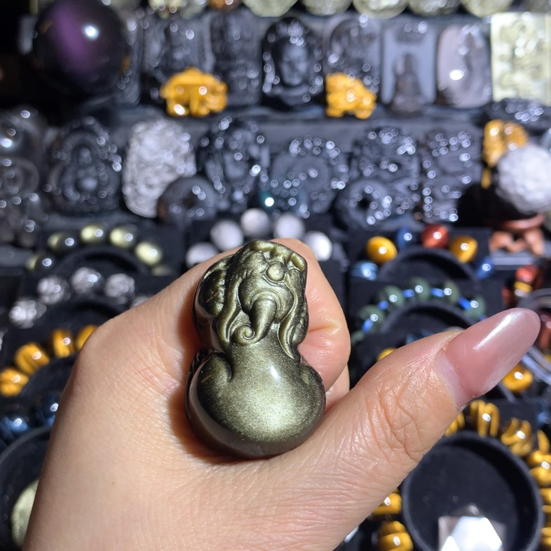 秀***秀黑曜岩未镶嵌吊坠(赠链)