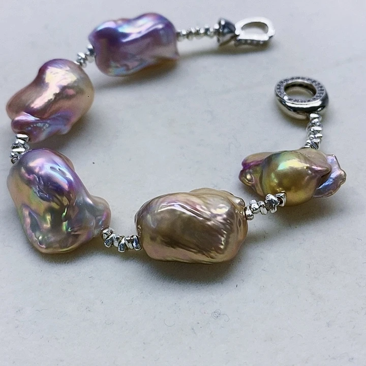 银S925镶嵌耳饰淡水珍珠